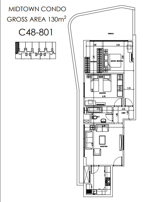 Floor plan for apartment at Midtown condo