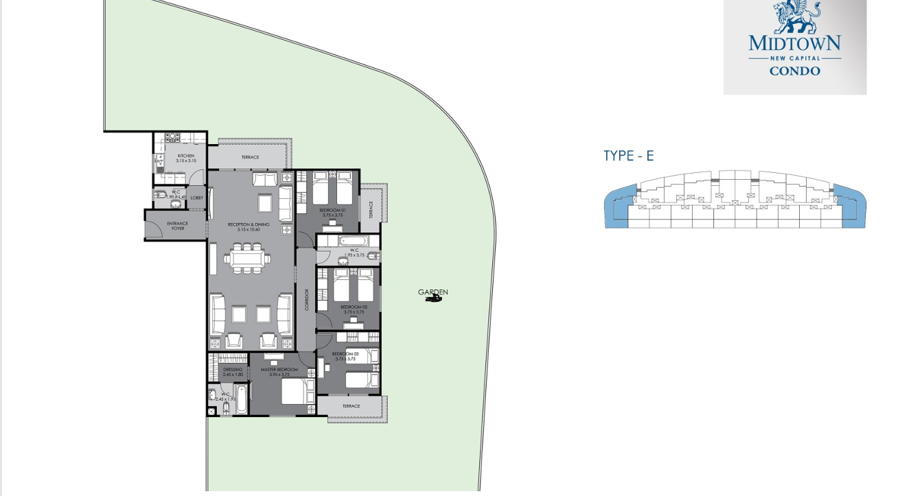 Floor plan for apartment at Midtown condo