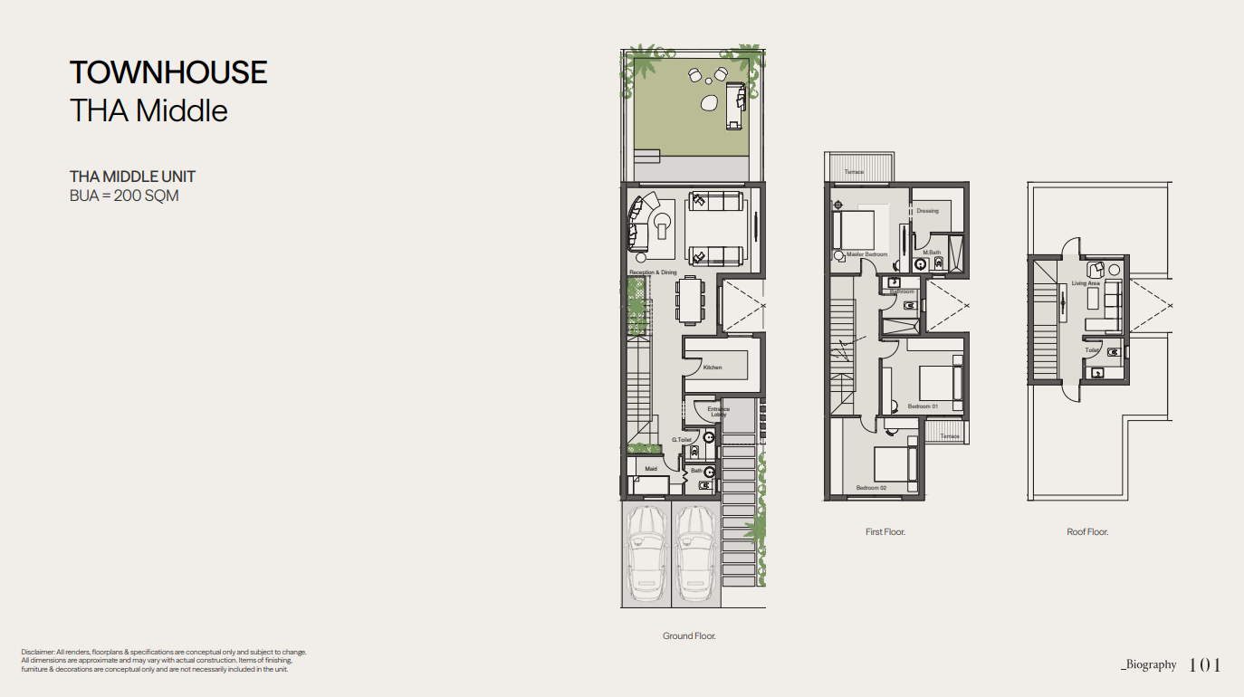 Floor plan for townhouse at The 101