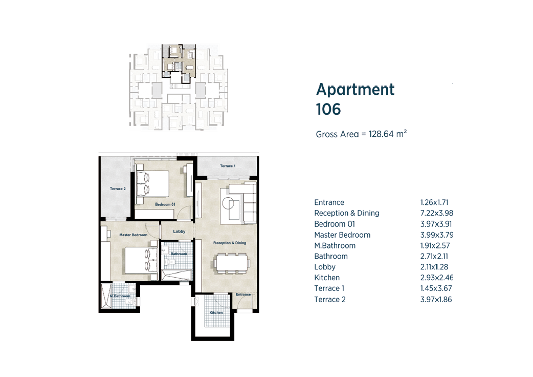 Floor plan for apartment at La Colina