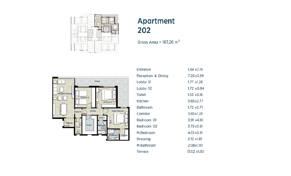 Floor plan for apartment at La Colina