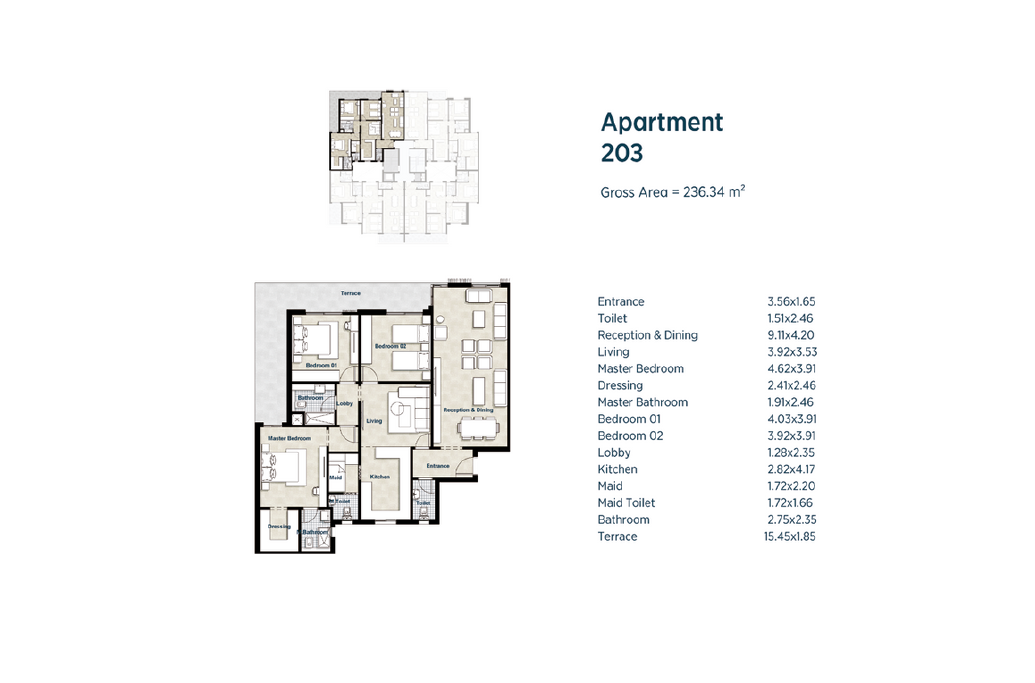 Floor plan for apartment at La Colina