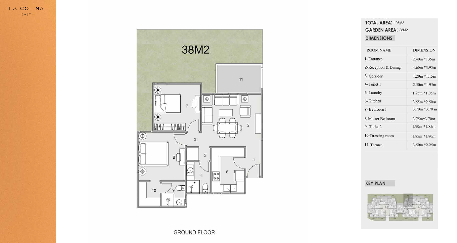 Floor plan for apartment at La Colina East