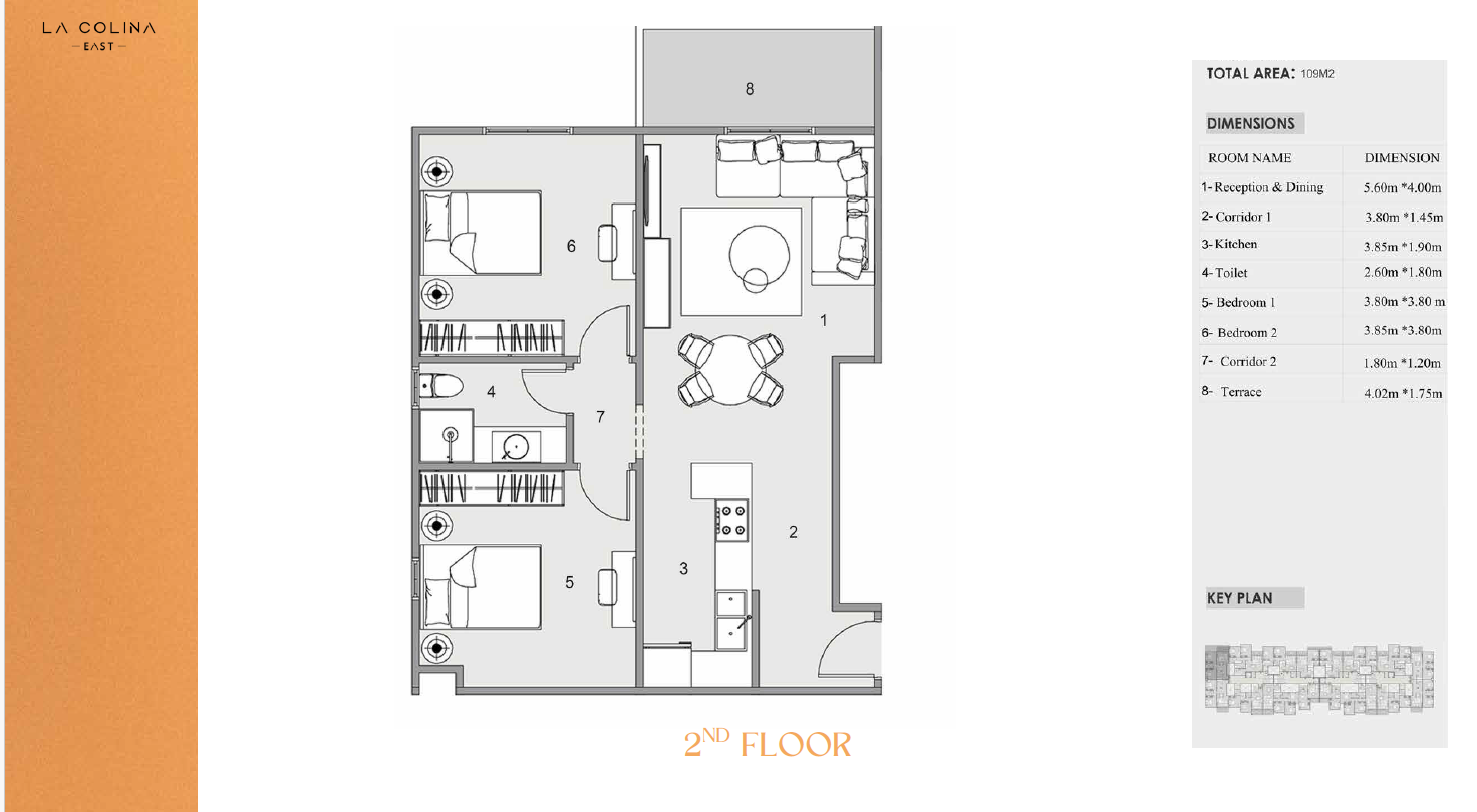Floor plan for apartment at La Colina East