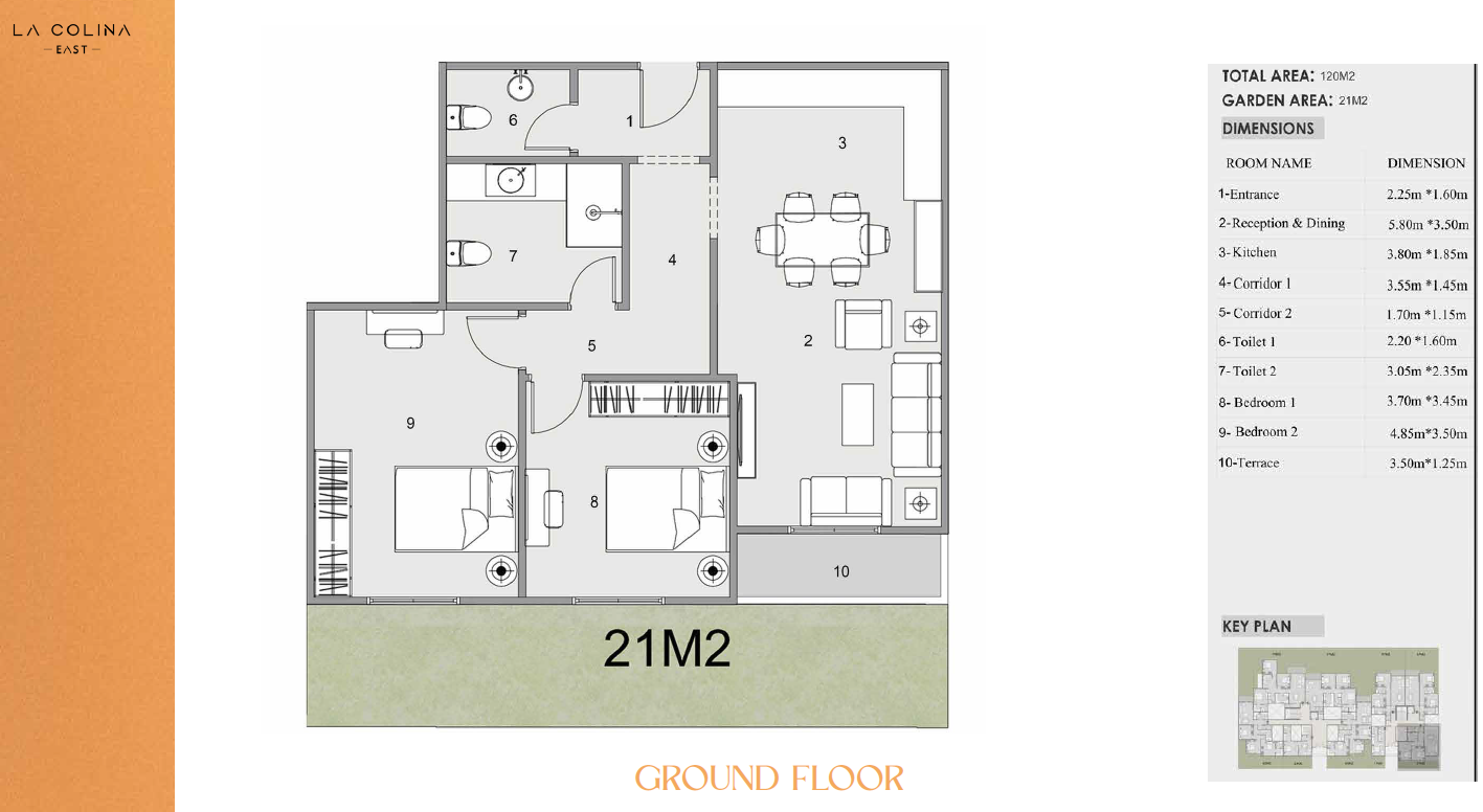 Floor plan for apartment at La Colina East