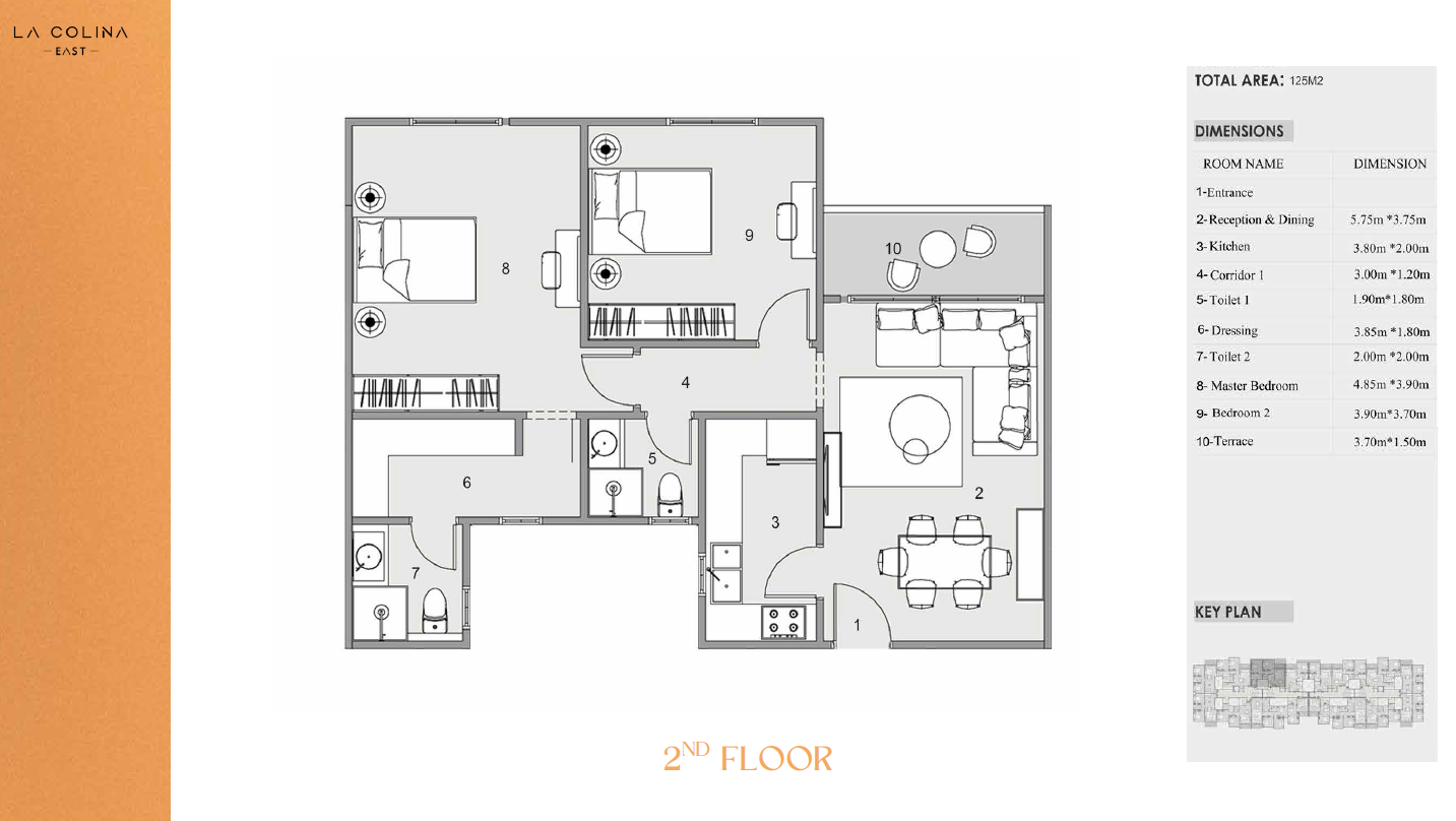 Floor plan for apartment at La Colina East