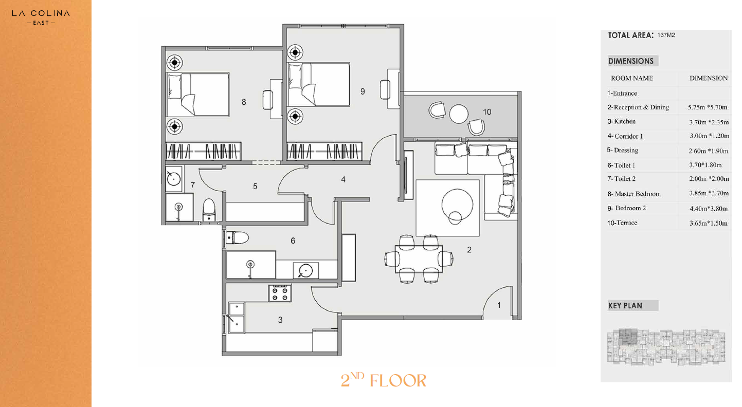 Floor plan for apartment at La Colina East