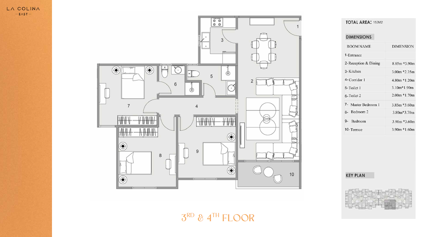 Floor plan for apartment at La Colina East