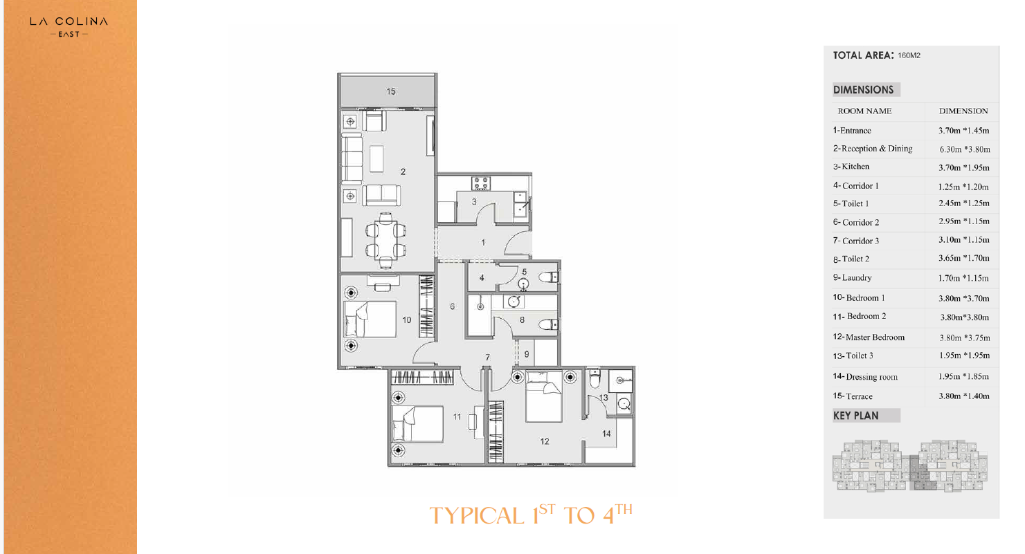 Floor plan for apartment at La Colina East