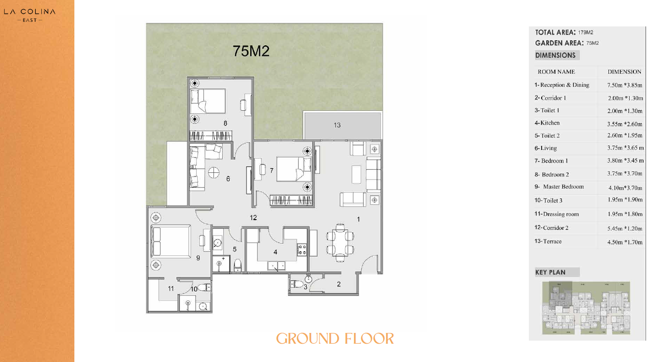 Floor plan for apartment at La Colina East