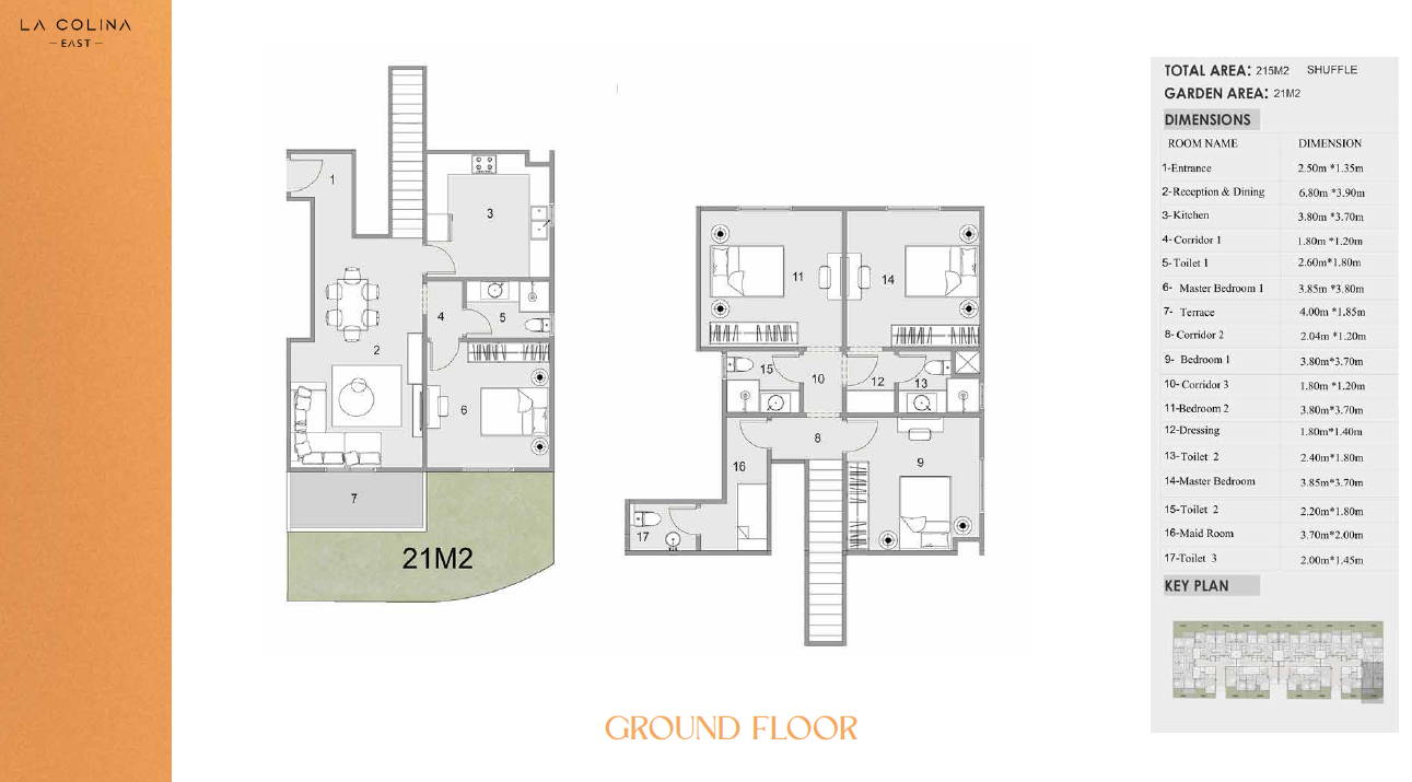 Floor plan for duplex at La Colina East