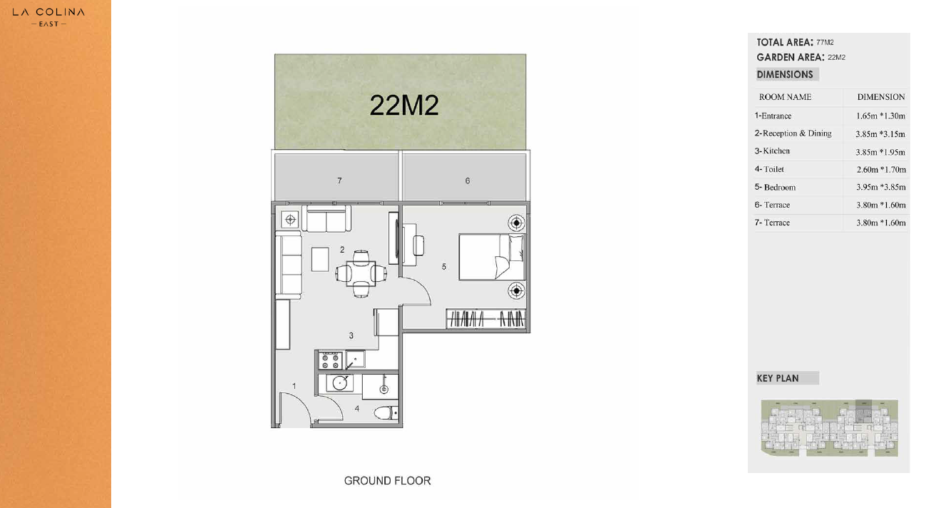 Floor plan for apartment at La Colina East