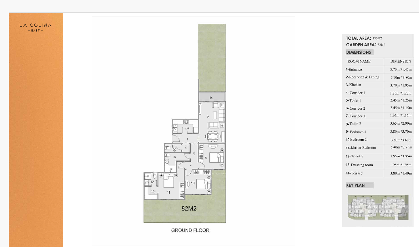 Floor plan for apartment at La Colina East