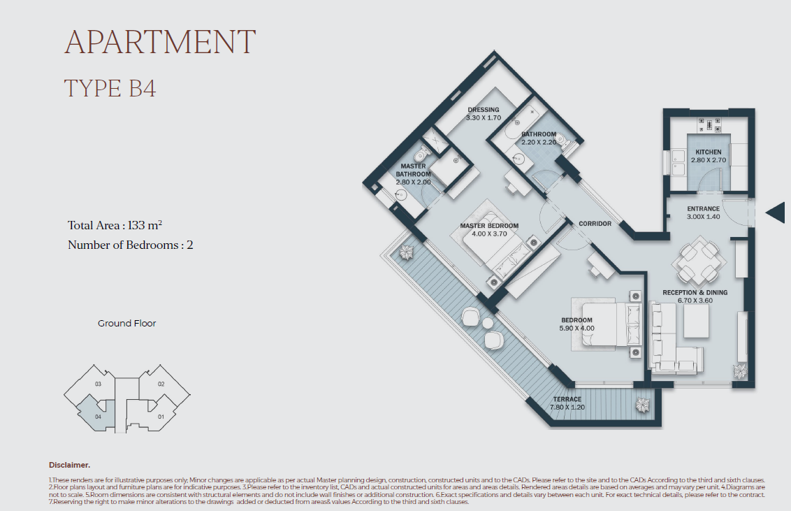 Floor plan for apartment at Al Maqsad Park