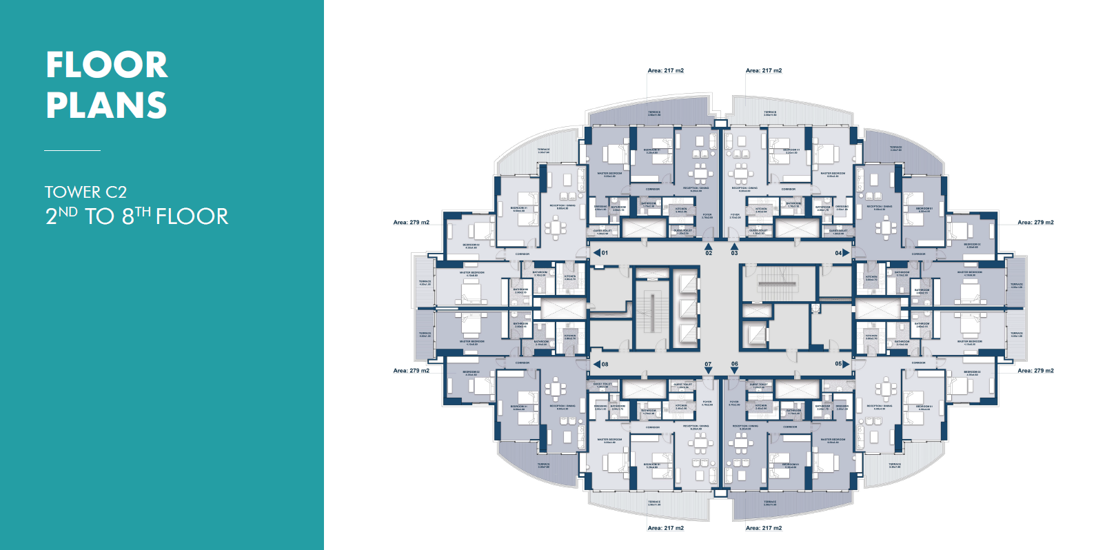 Floor plan for apartment at Beach Front Towers