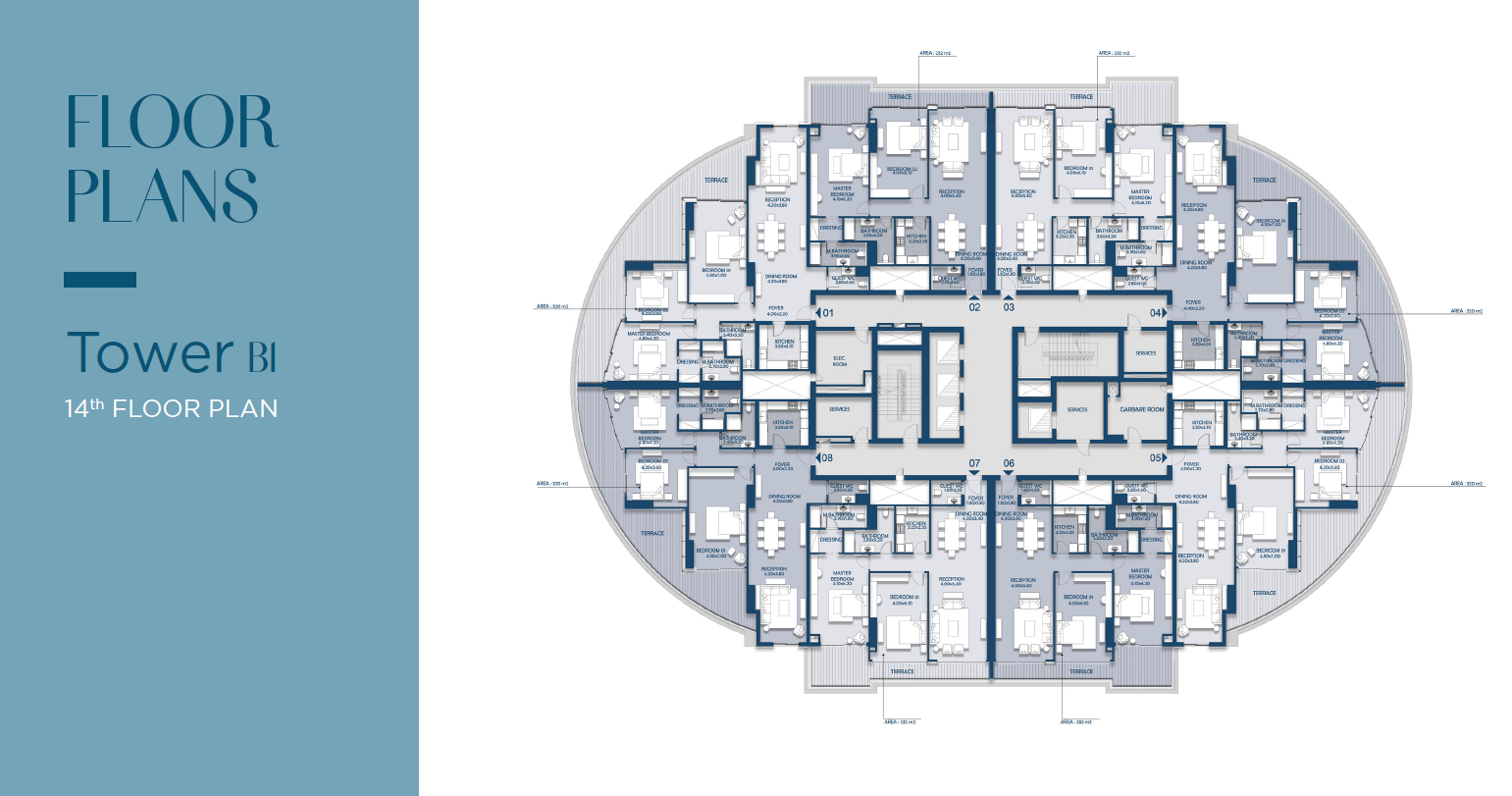 Floor plan for apartment at Beach Front Towers