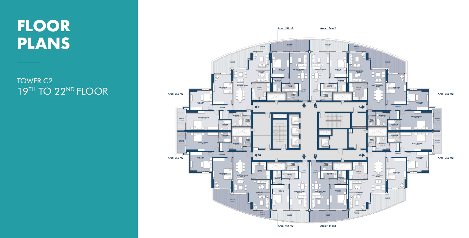 Floor plan for apartment at Beach Front Towers