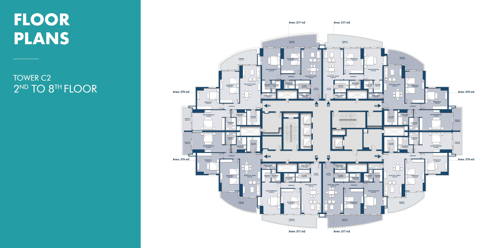 Floor plan for apartment at Beach Front Towers