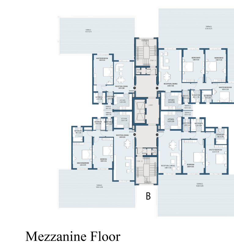 Floor plan for apartment at Downtown Extension