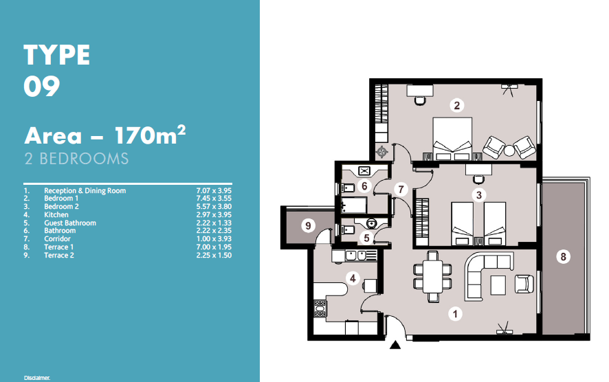 Floor plan for apartment at Downtown New Alamein