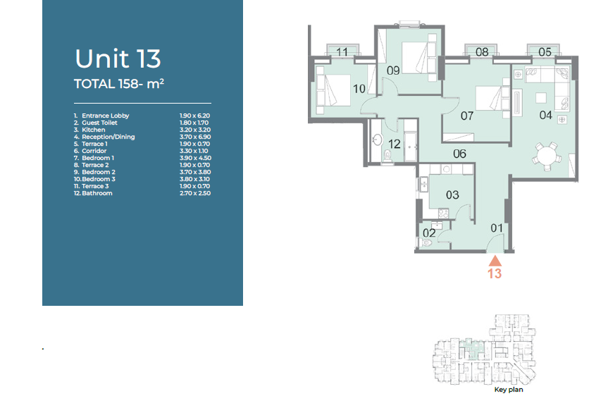 Floor plan for apartment at Il Latini City Edge