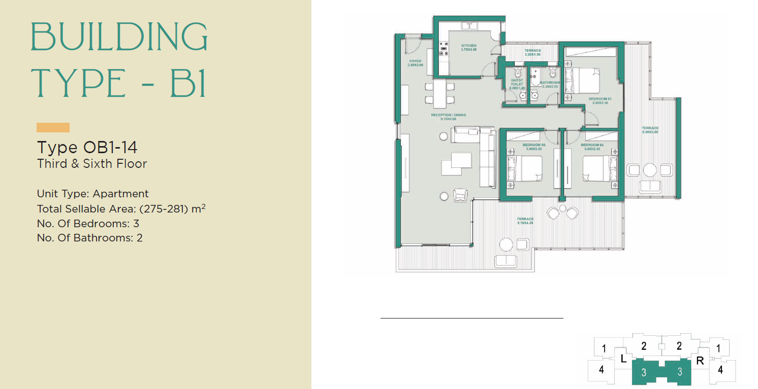Floor plan for apartment at Jade Park