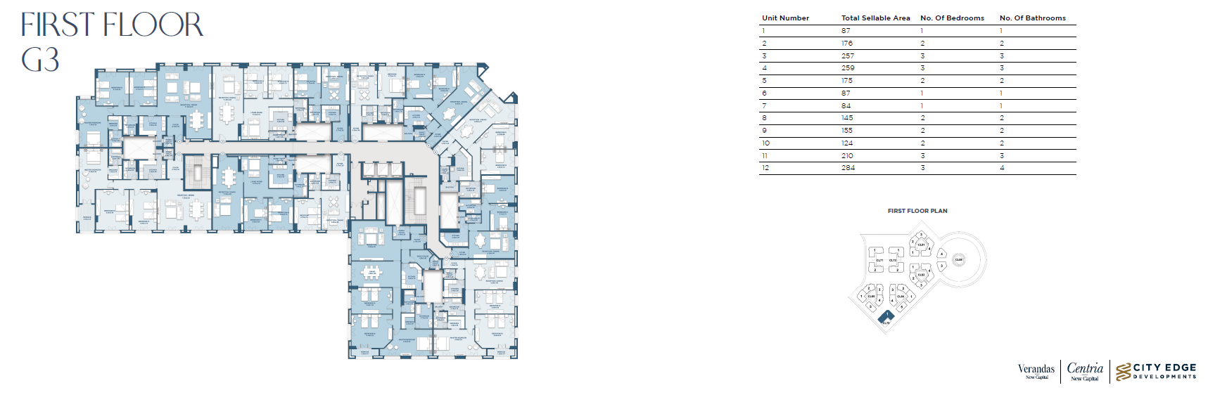 Floor plan for apartment at New Garden City