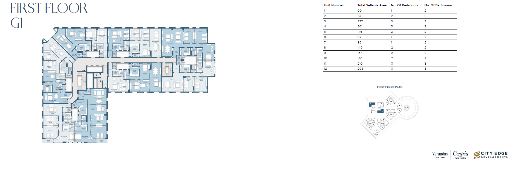 Floor plan for apartment at New Garden City