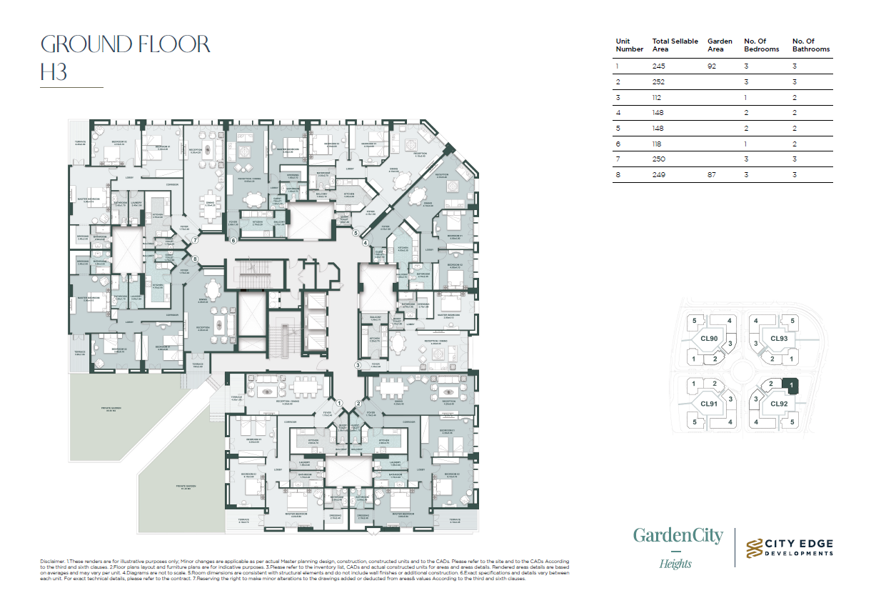 Floor plan for apartment at New Garden City
