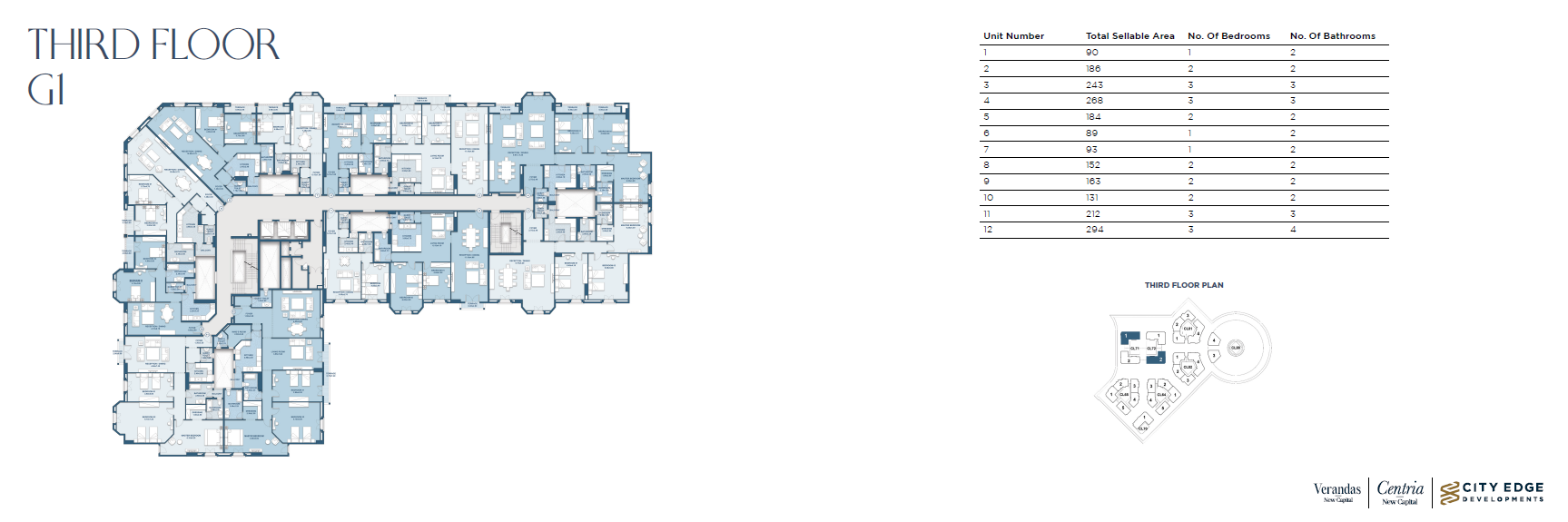 Floor plan for apartment at New Garden City