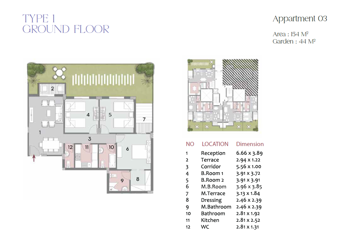 Floor plan for apartment at Elen new cairo