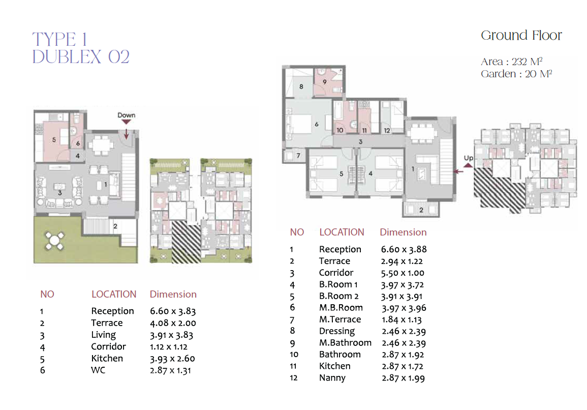 Floor plan for duplex at Elen new cairo