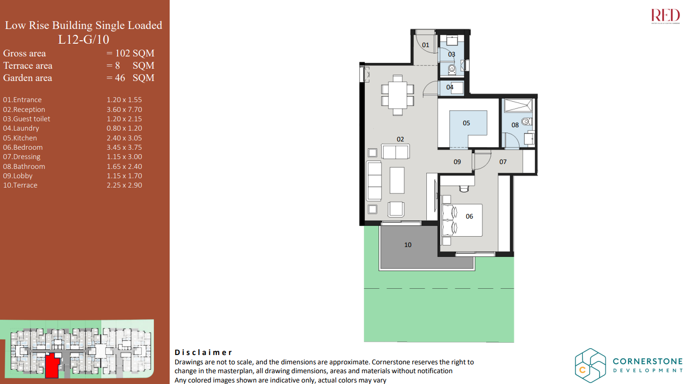 Floor plan for apartment at Red