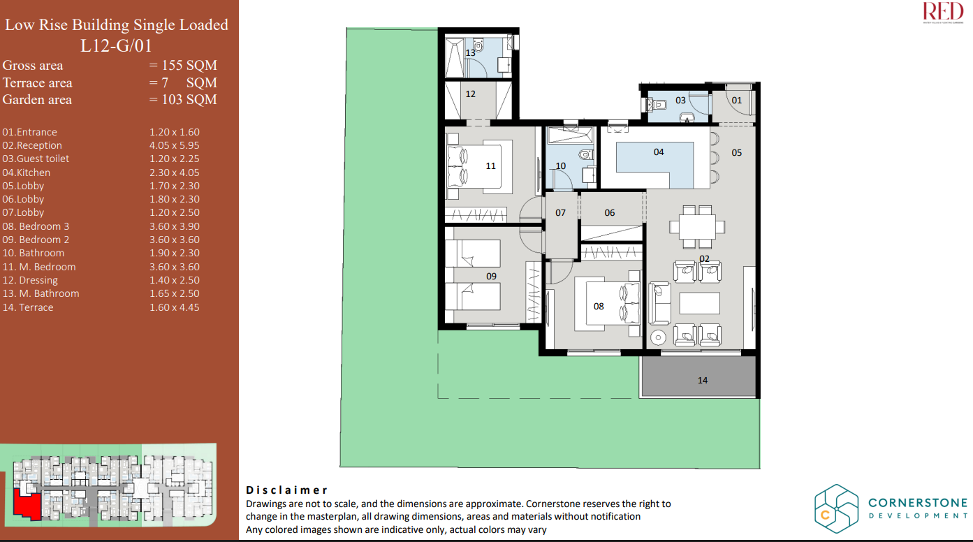 Floor plan for apartment at Red