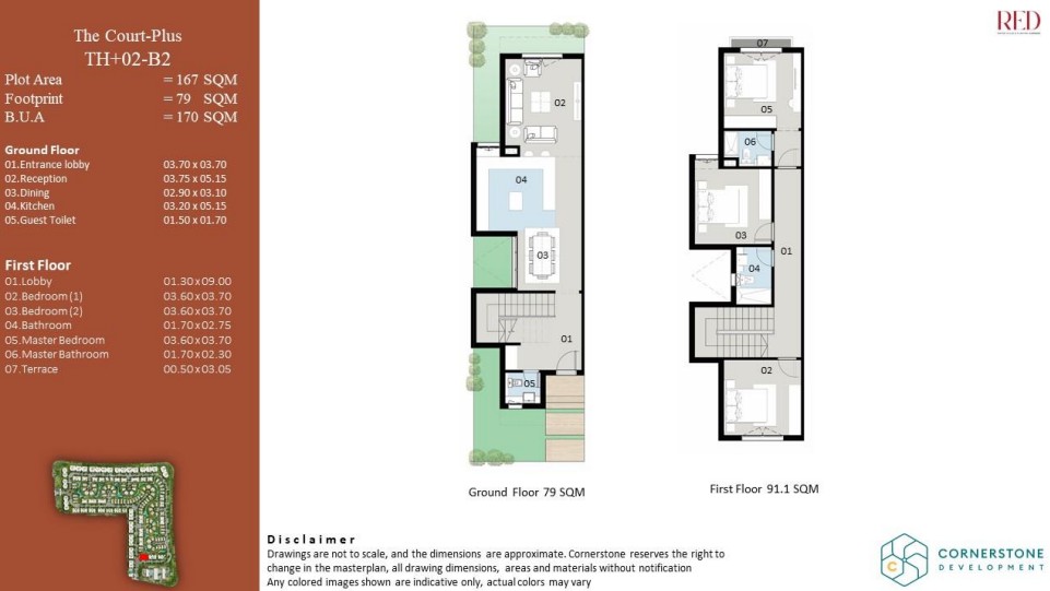 Floor plan for townhouse at Red