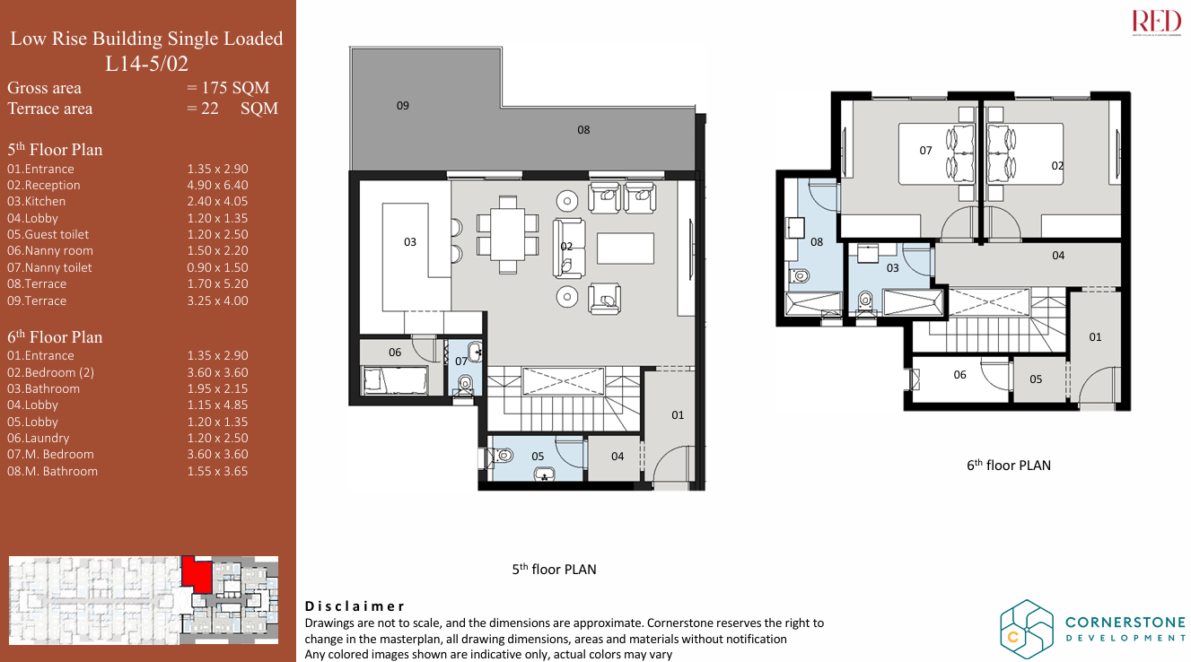 Floor plan for duplex at Red