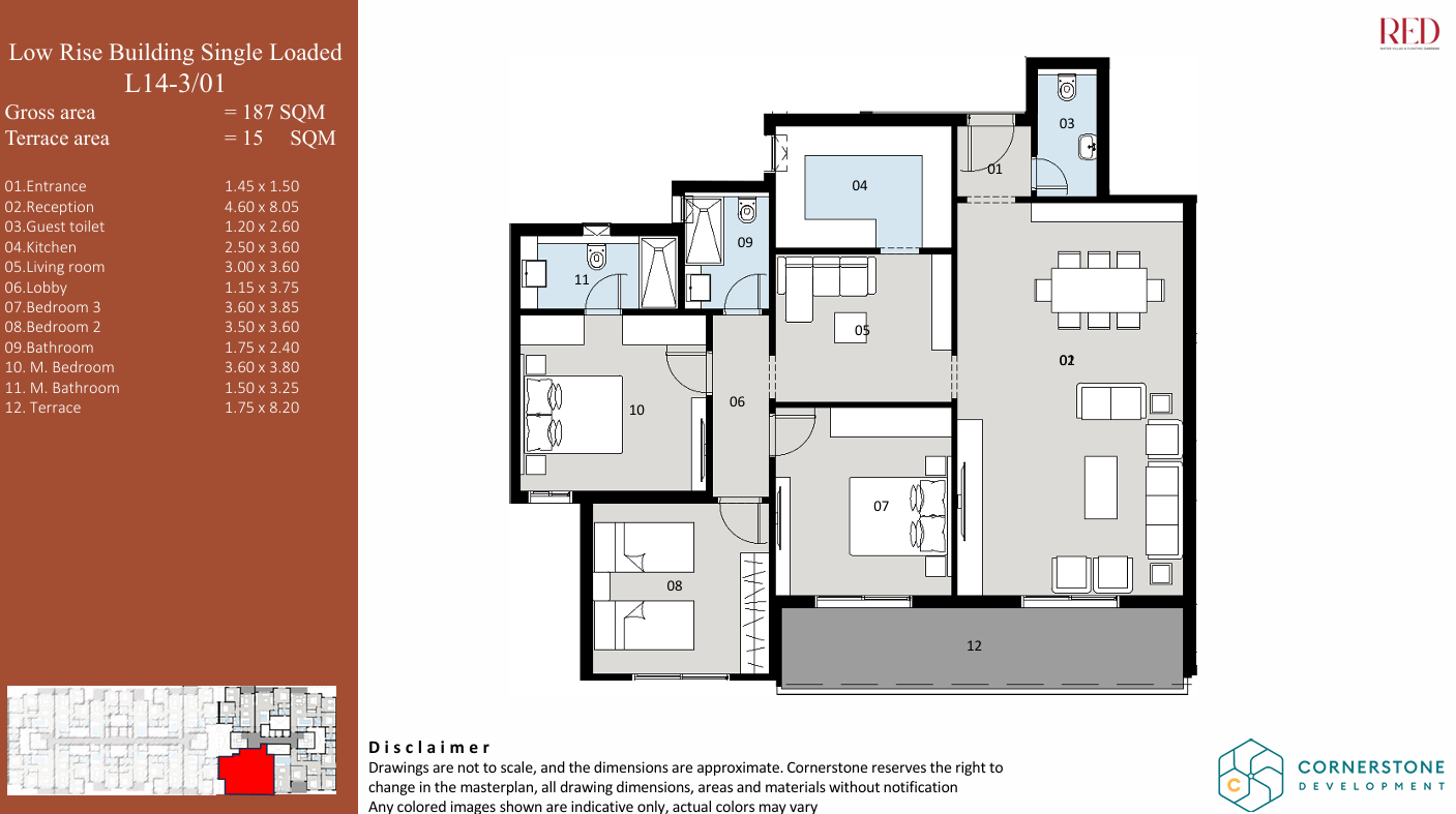 Floor plan for apartment at Red