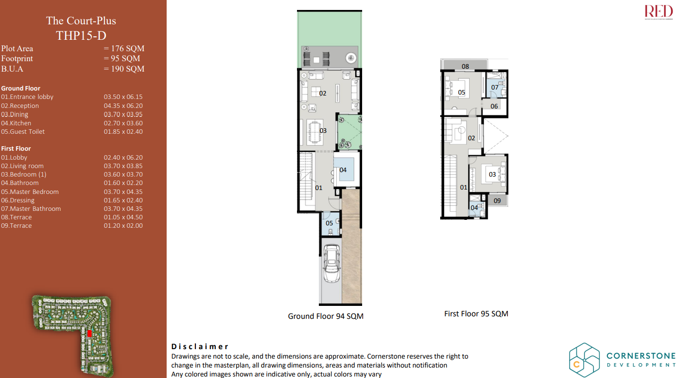 Floor plan for townhouse at Red