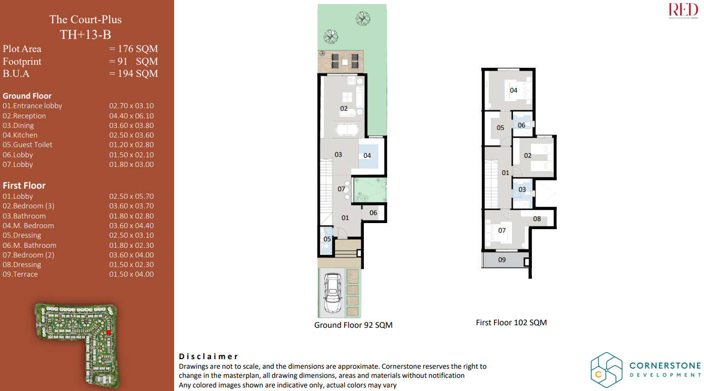 Floor plan for townhouse at Red