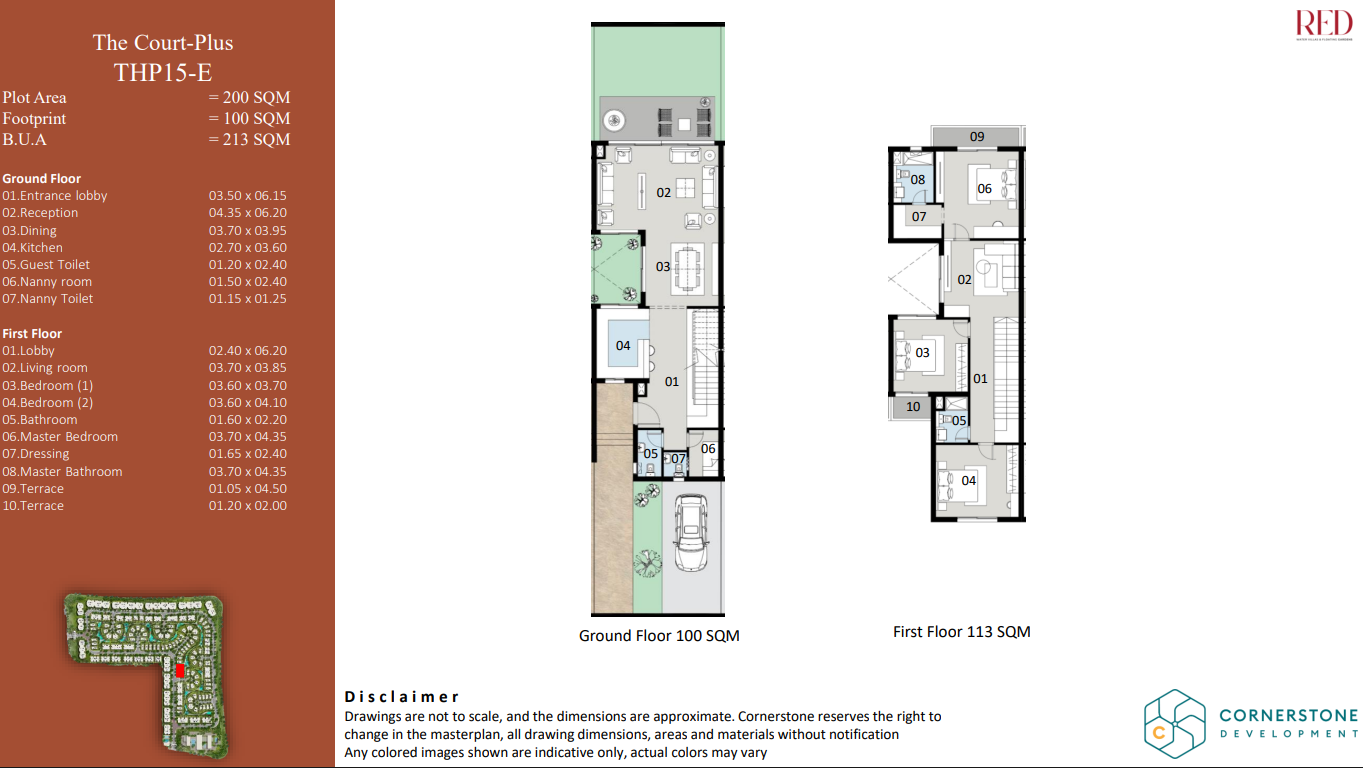 Floor plan for townhouse at Red
