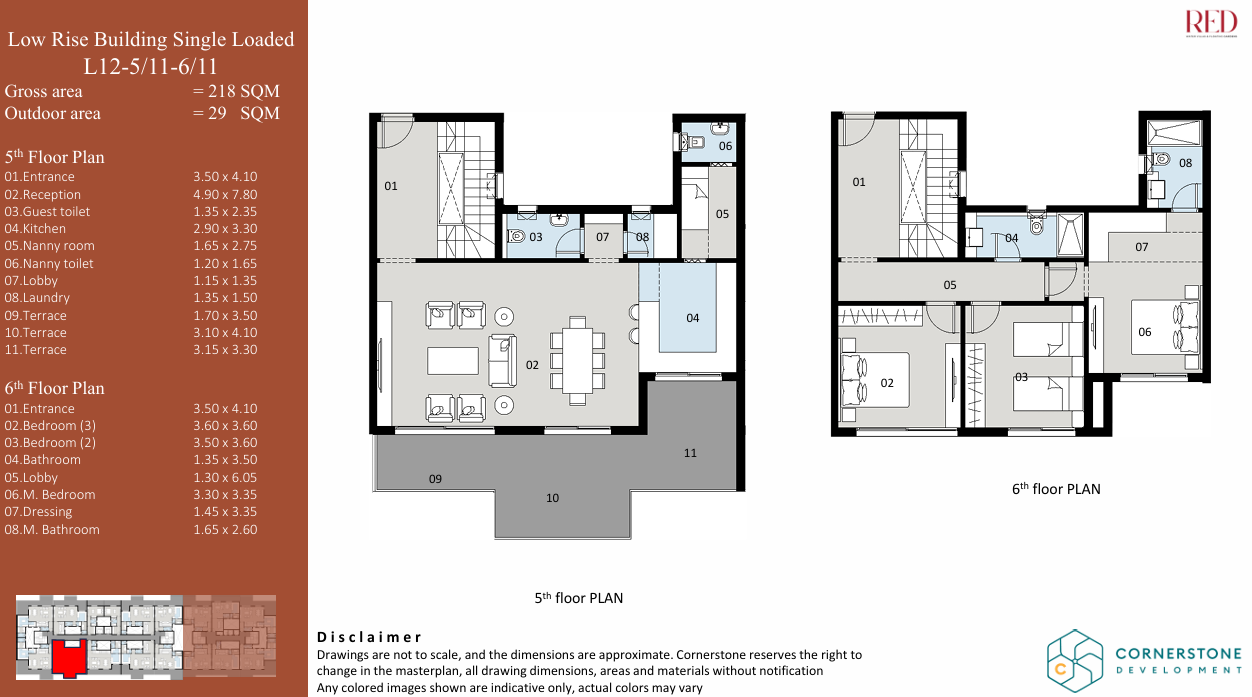 Floor plan for duplex at Red