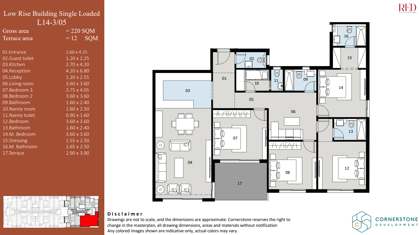 Floor plan for apartment at Red