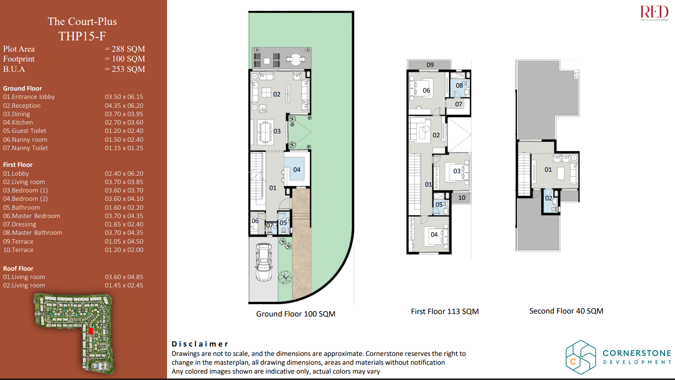 Floor plan for townhouse at Red