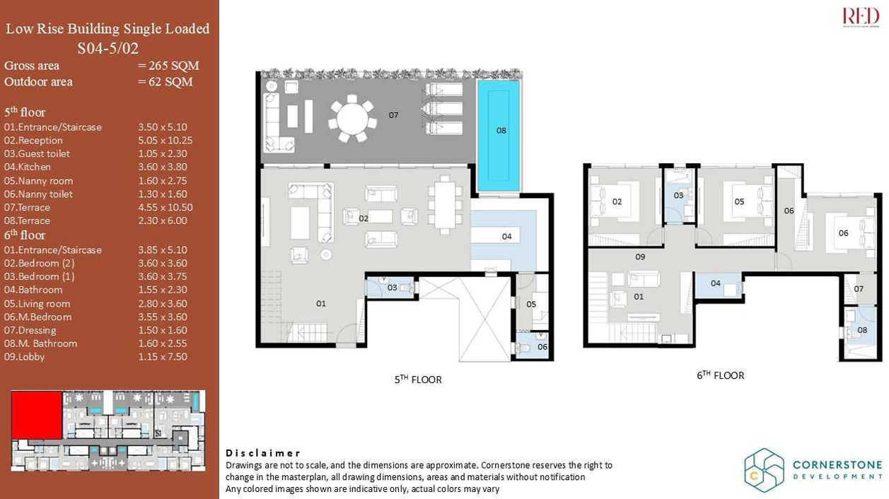 Floor plan for duplex at Red