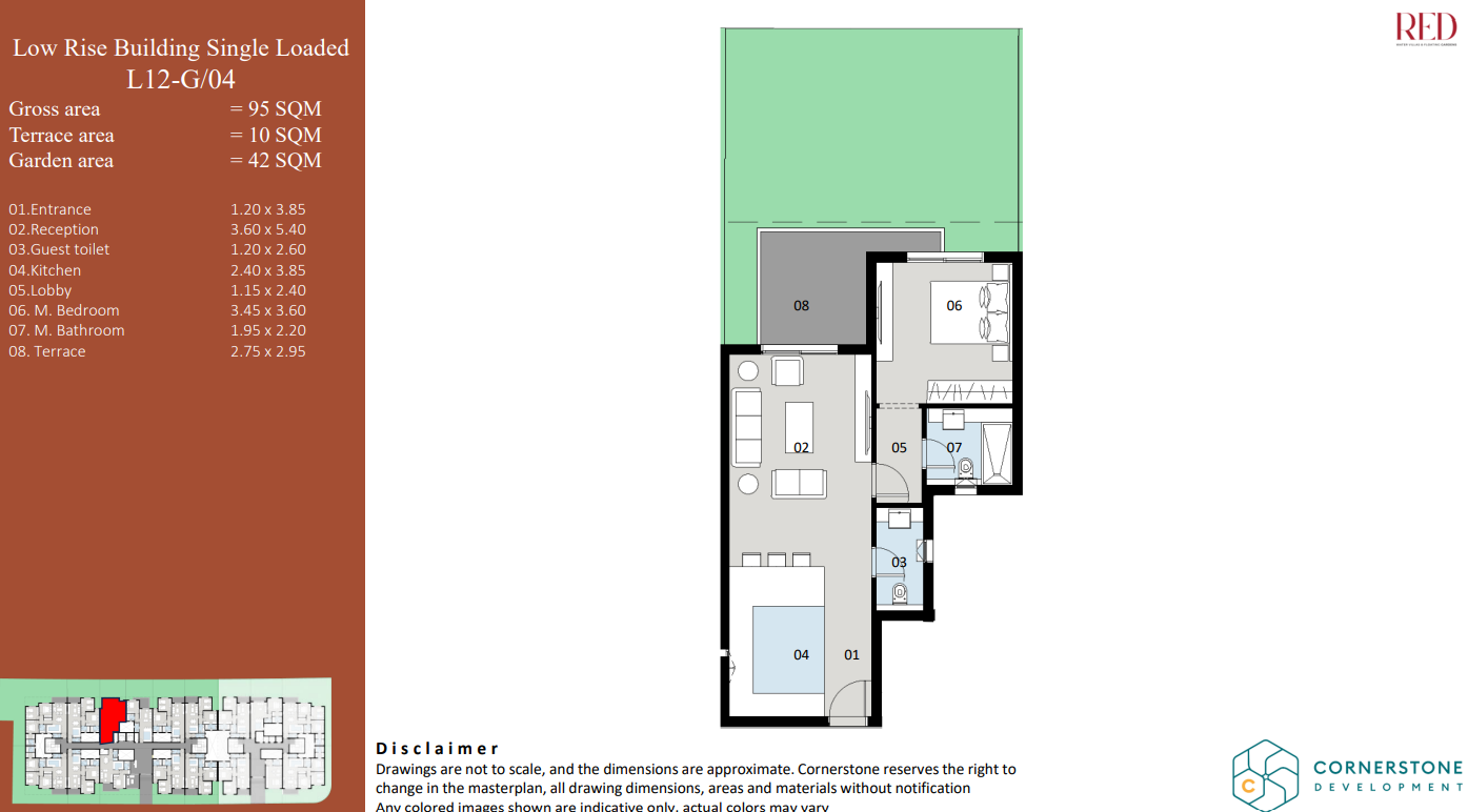 Floor plan for apartment at Red