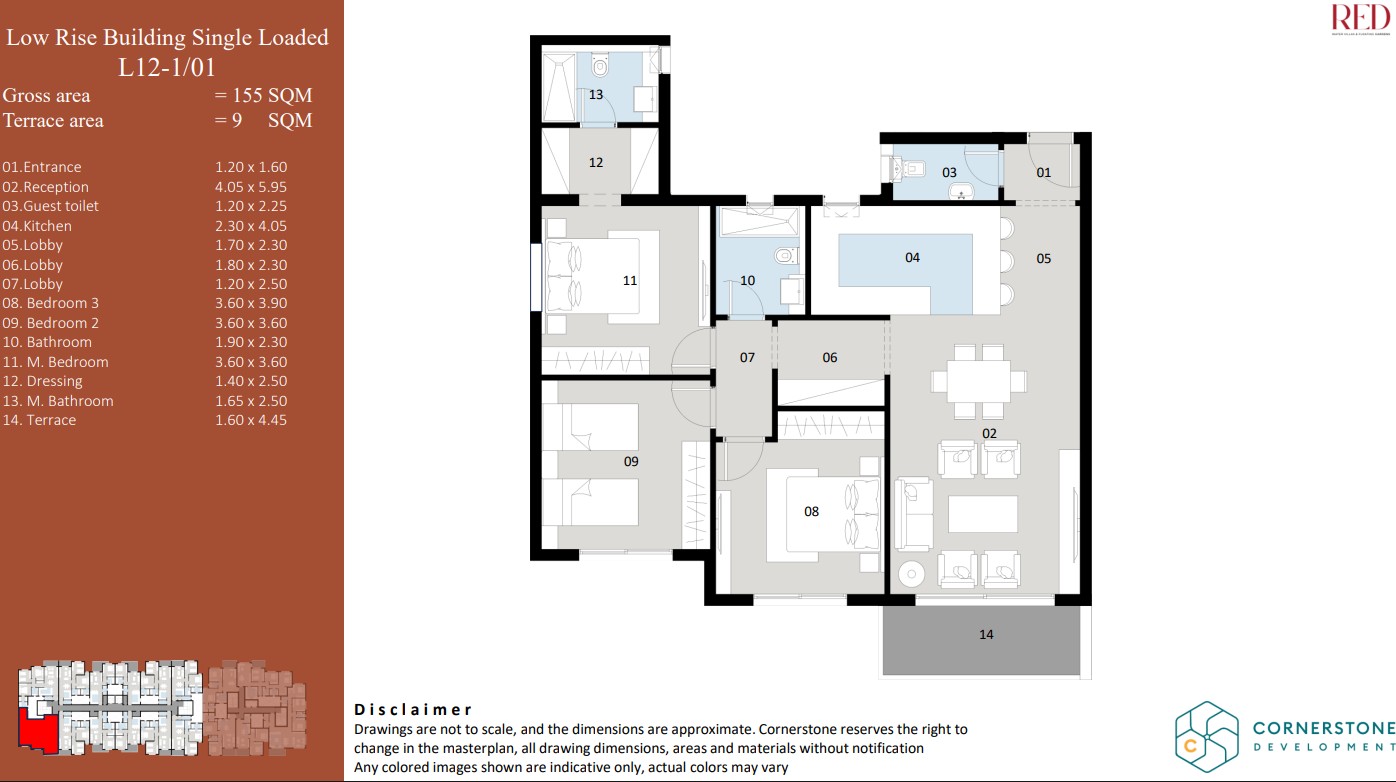 Floor plan for apartment at Red