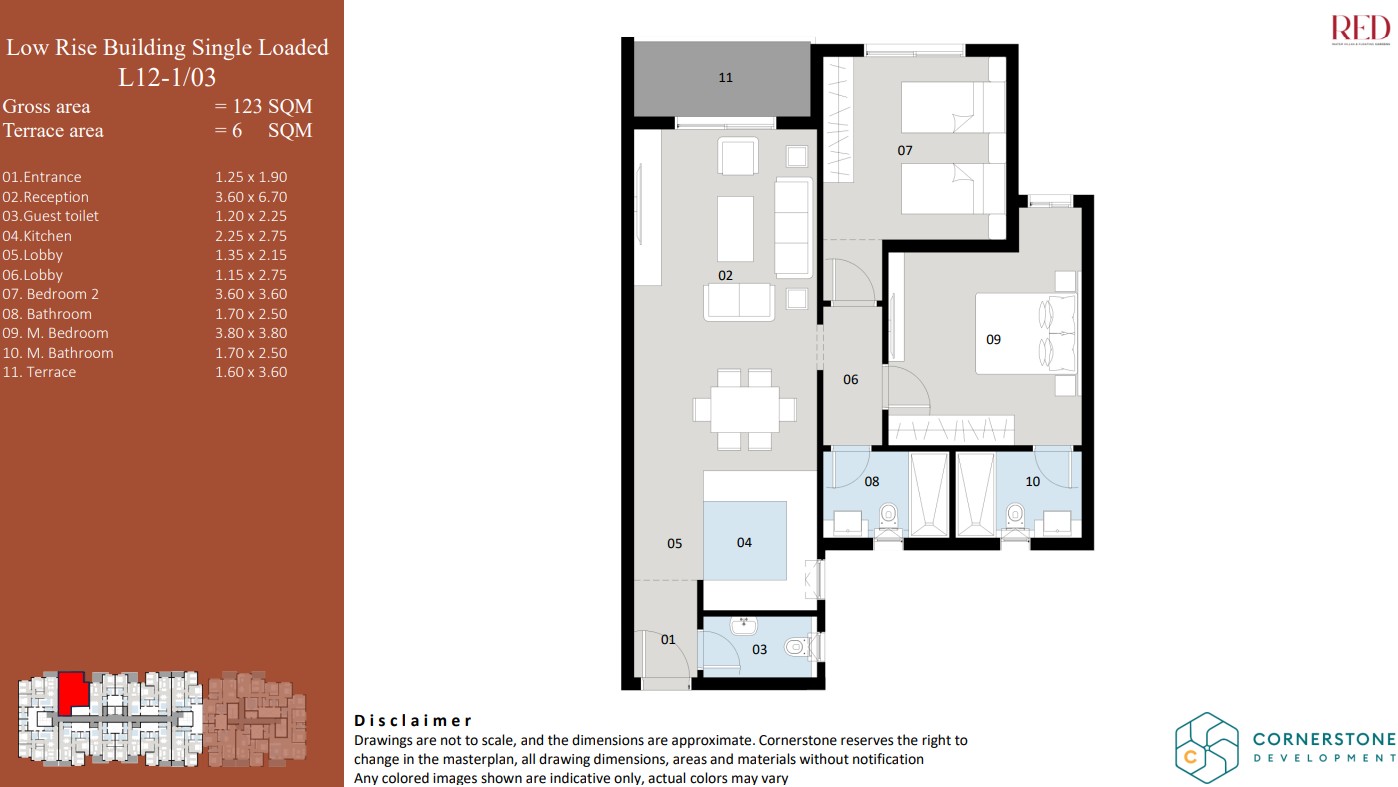 Floor plan for apartment at Red