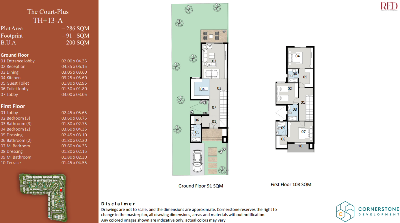 Floor plan for townhouse at Red