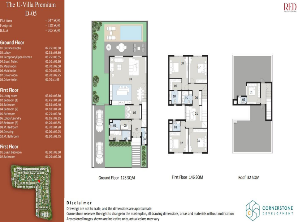 Floor plan for villa at Red