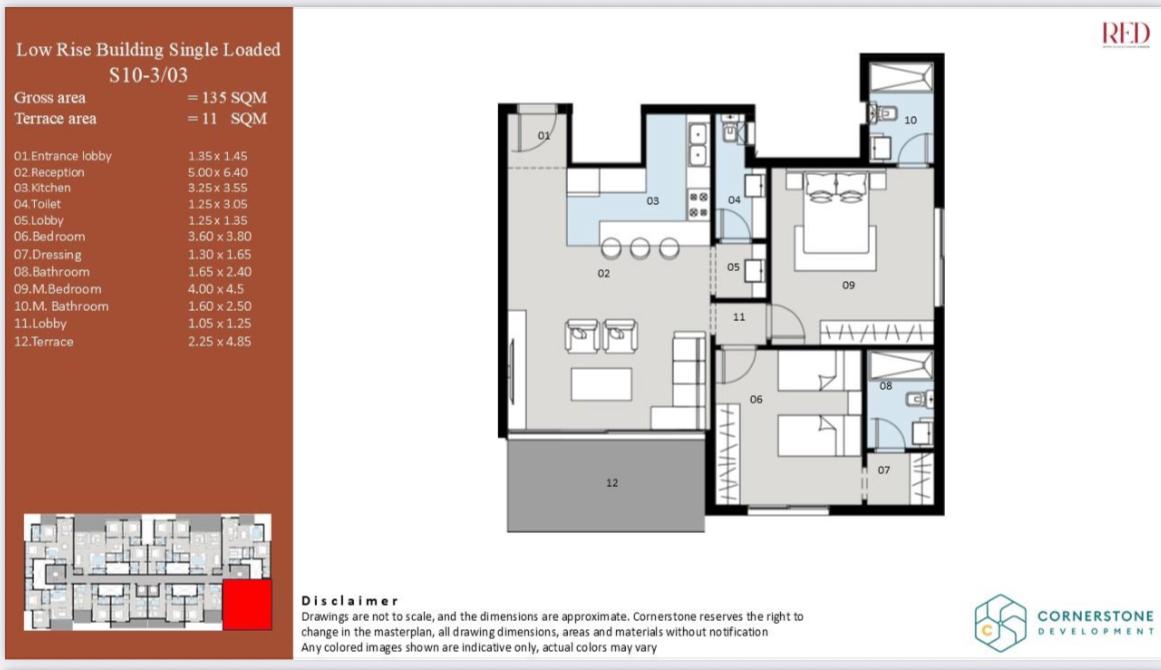 Floor plan for apartment at Red